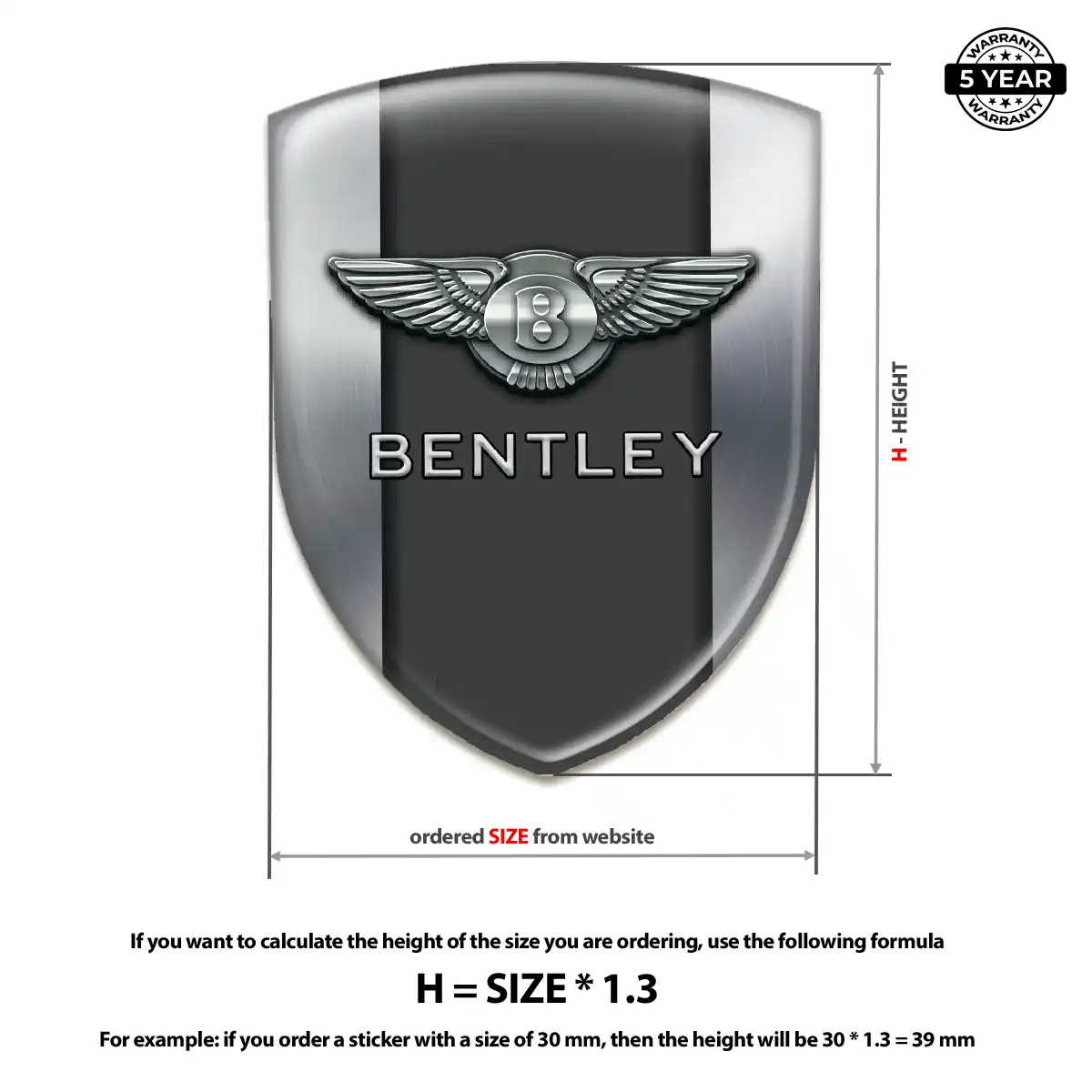 Bentley Car Badge Sticker Interior Luxe