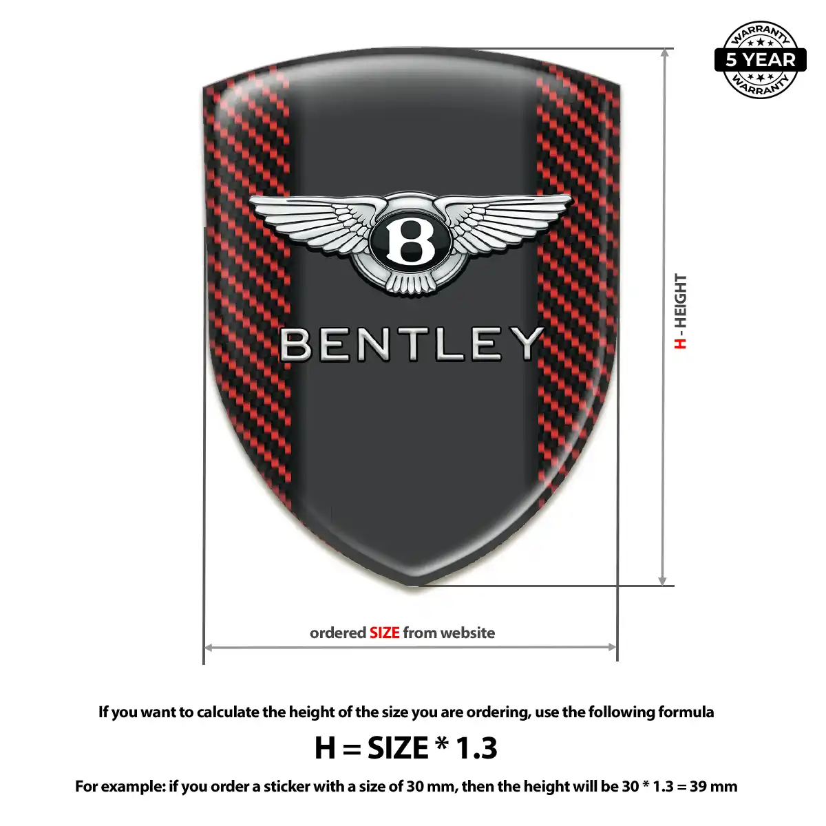 Bentley Car Badge Sticker Noble Edition