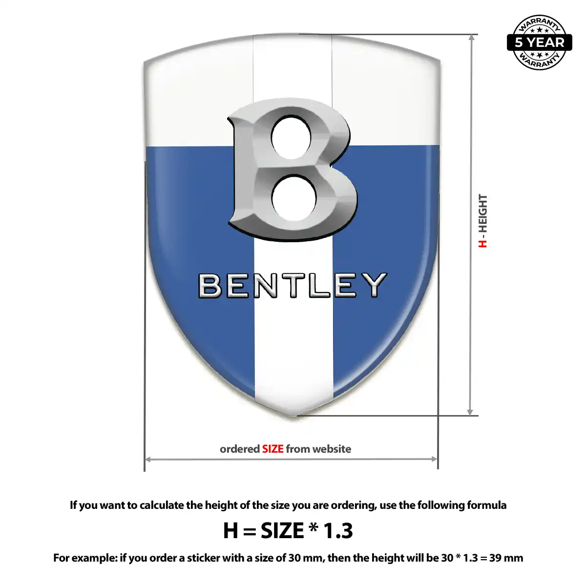 Bentley Car Badge Sticker Opulent Line