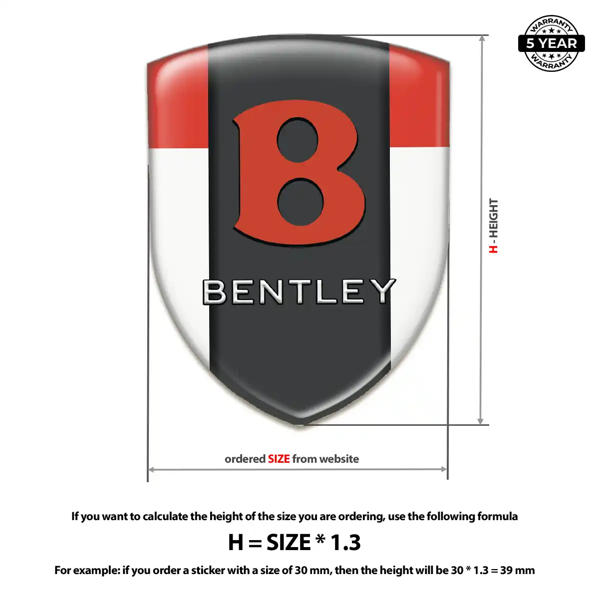 Bentley Car Badge Sticker Outer Style