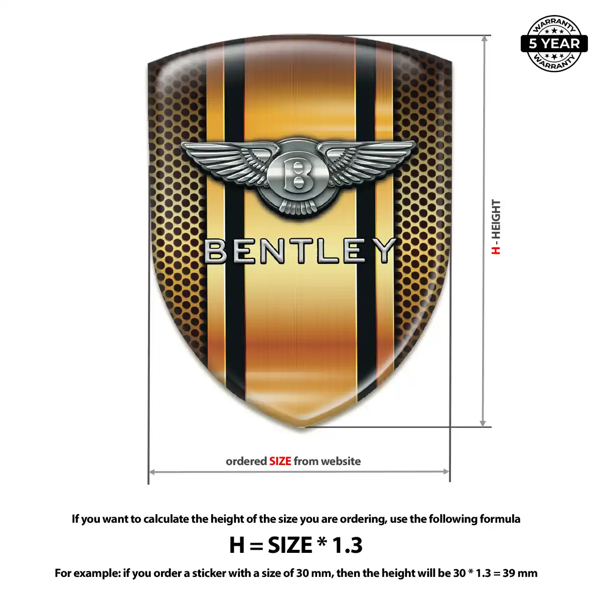 Bentley Car Badge Sticker Performance Style