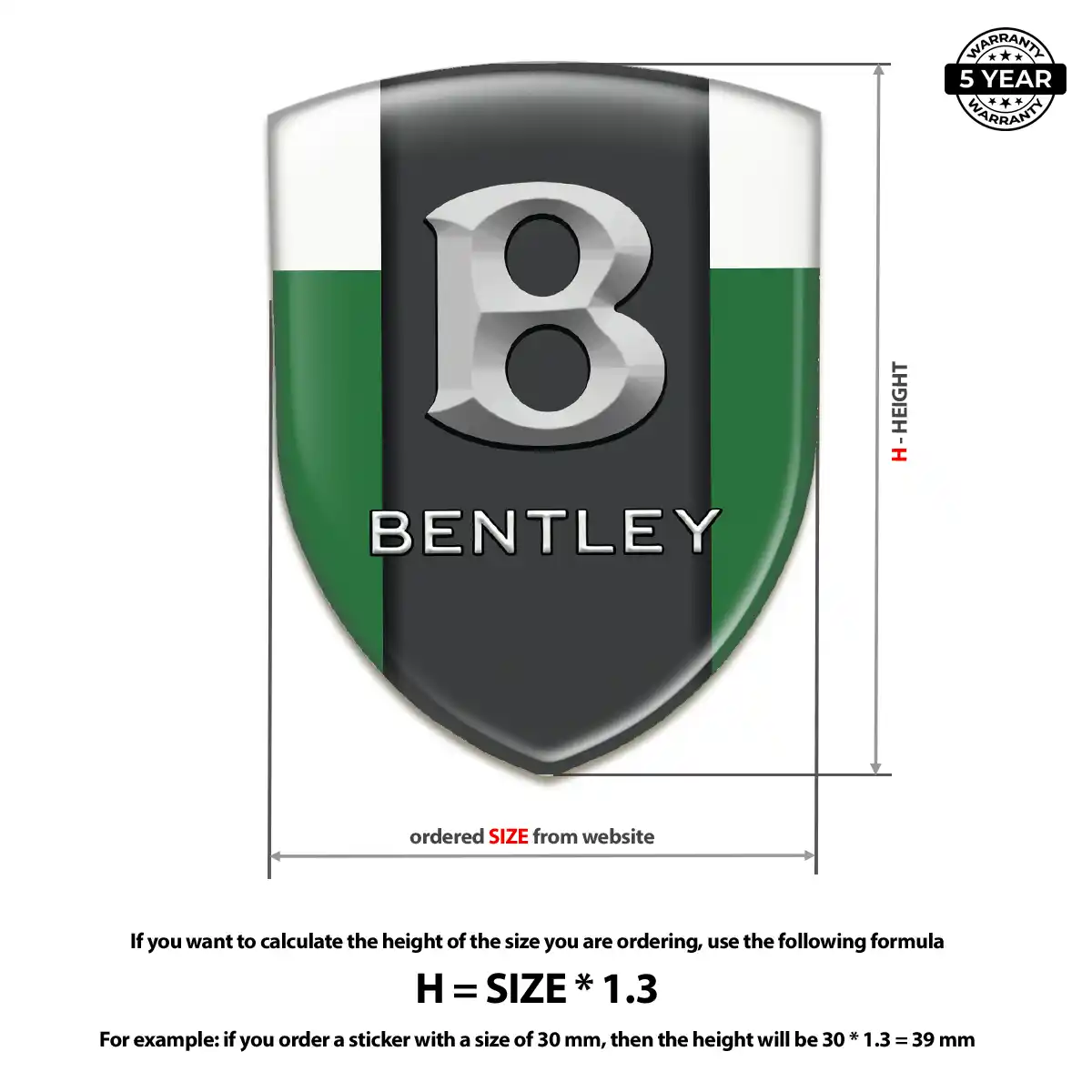 Bentley Car Badge Sticker Premium Dome