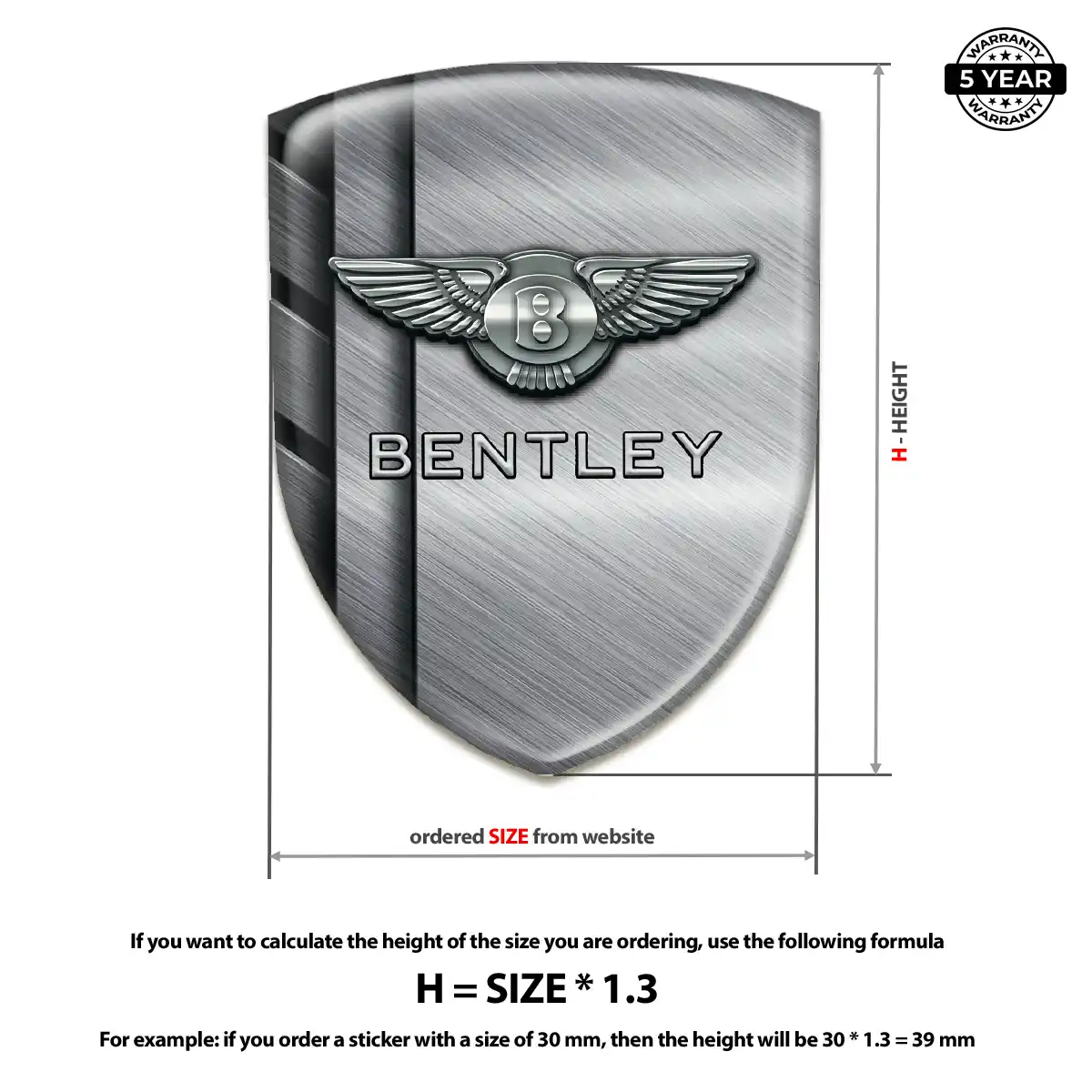Bentley Car Badge Sticker Prestige Line