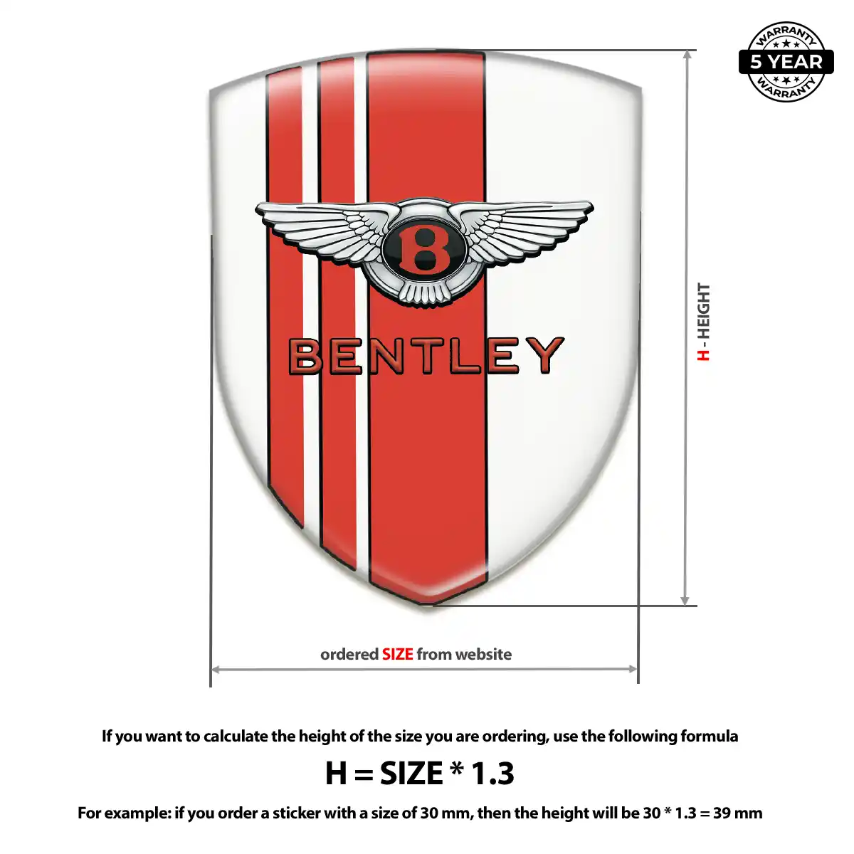 Bentley Car Badge Sticker Prime Quality