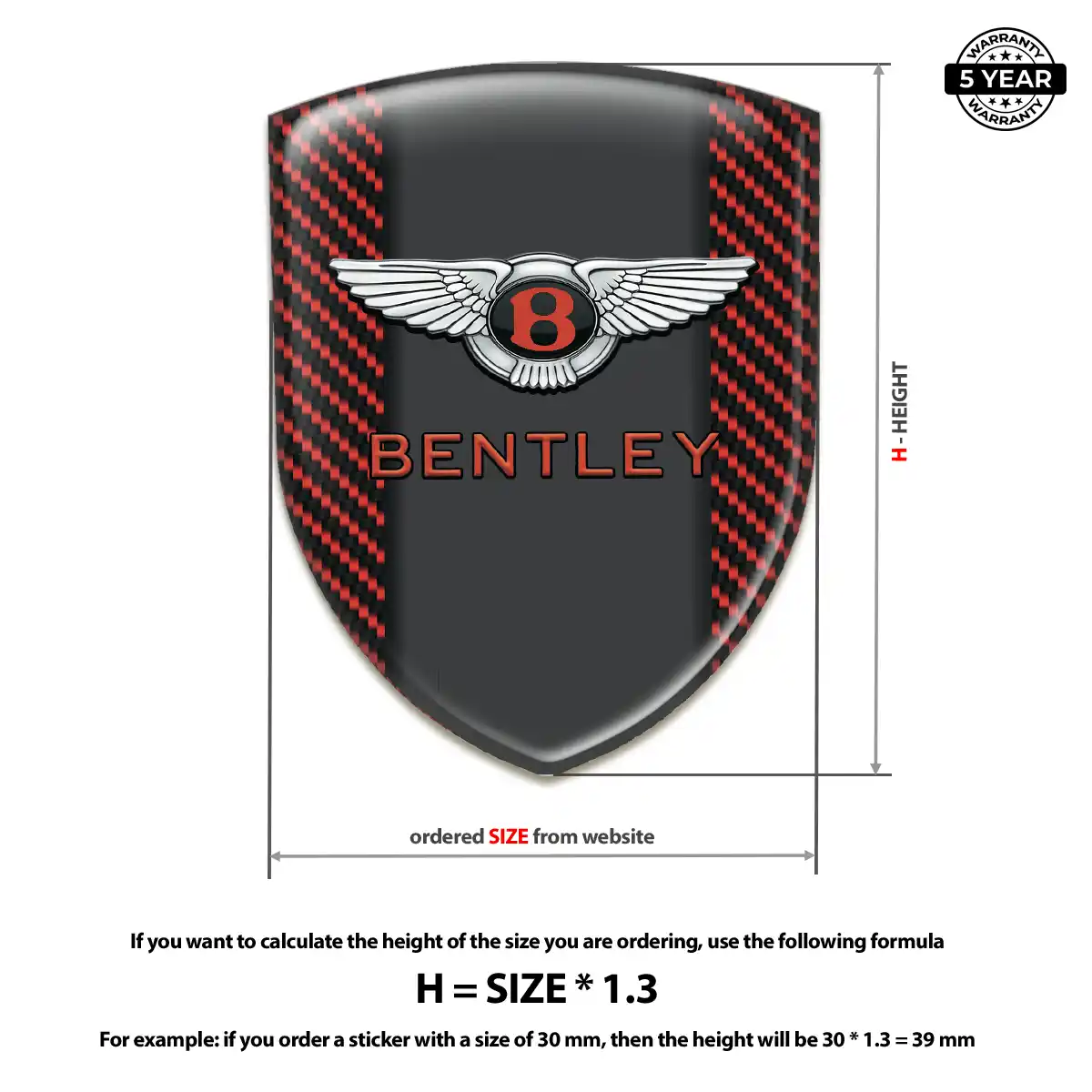 Bentley Car Badge Sticker Refined Design