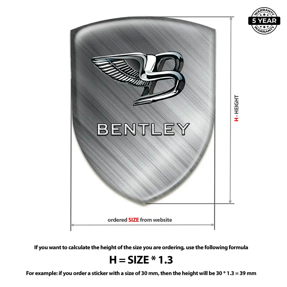 Bentley Car Badge Sticker Signature Grade