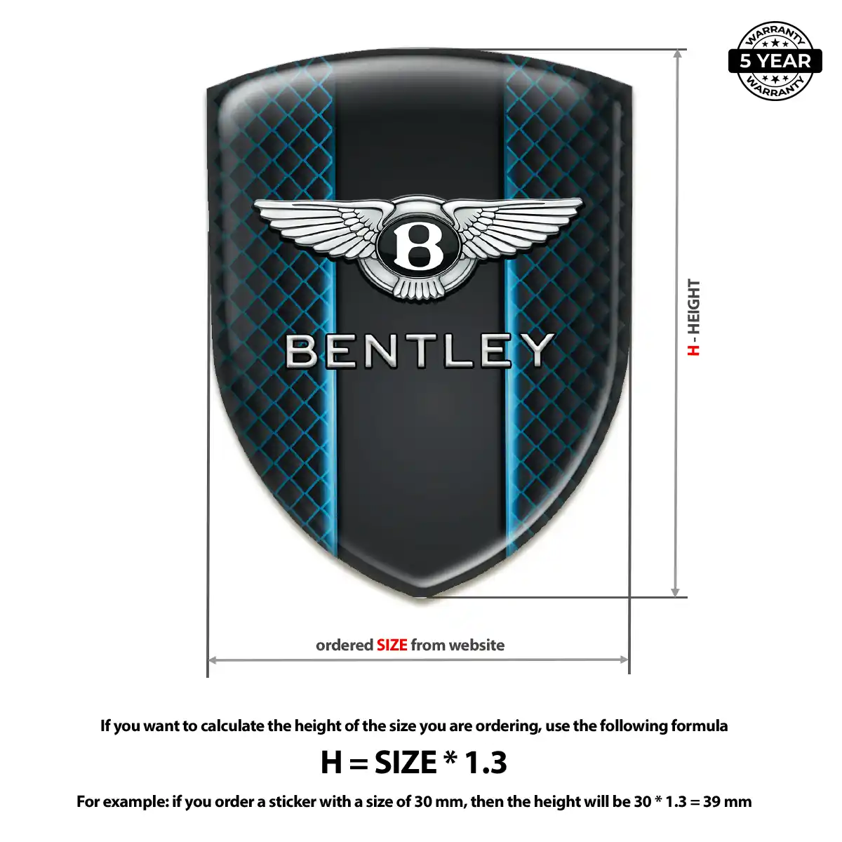 Bentley Car Badge Sticker Street Tuning