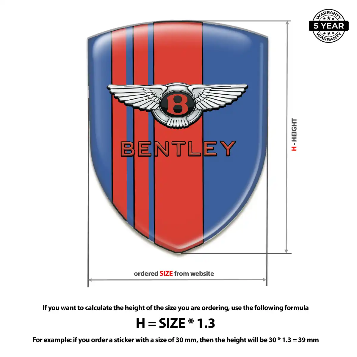 Bentley Car Badge Sticker Superior Craft