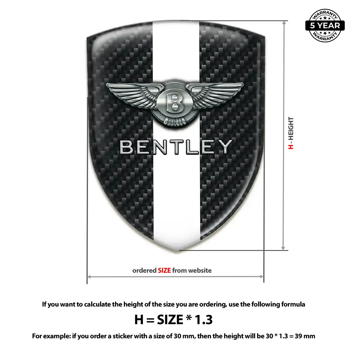 Bentley Car Emblem Decal Cabin Style
