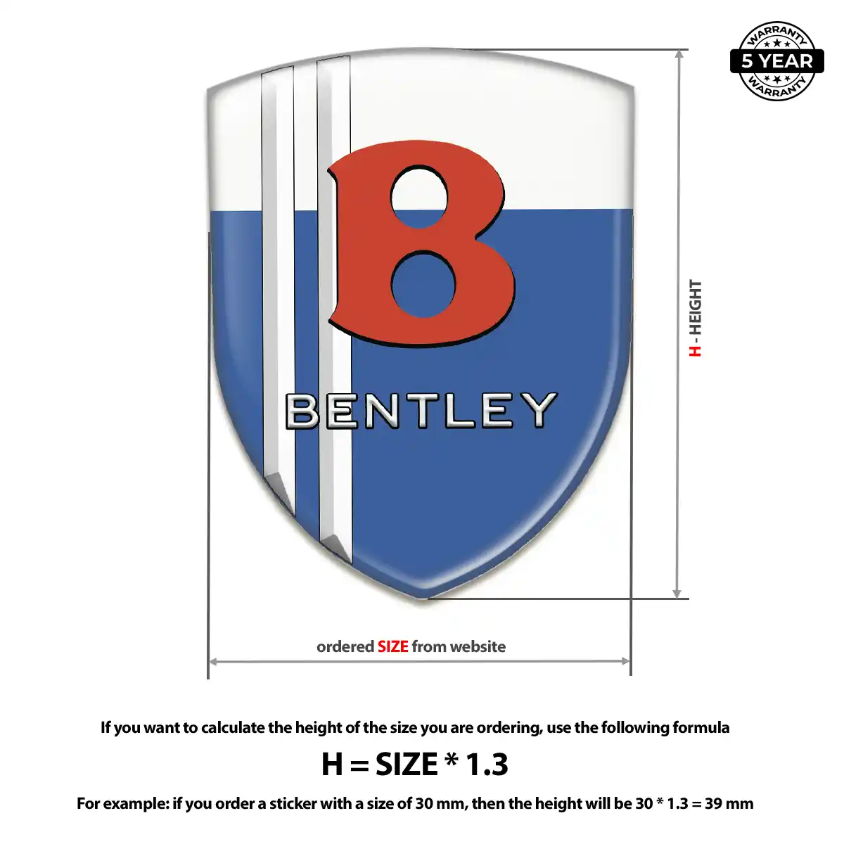 Bentley Car Emblem Decal Elite Finish