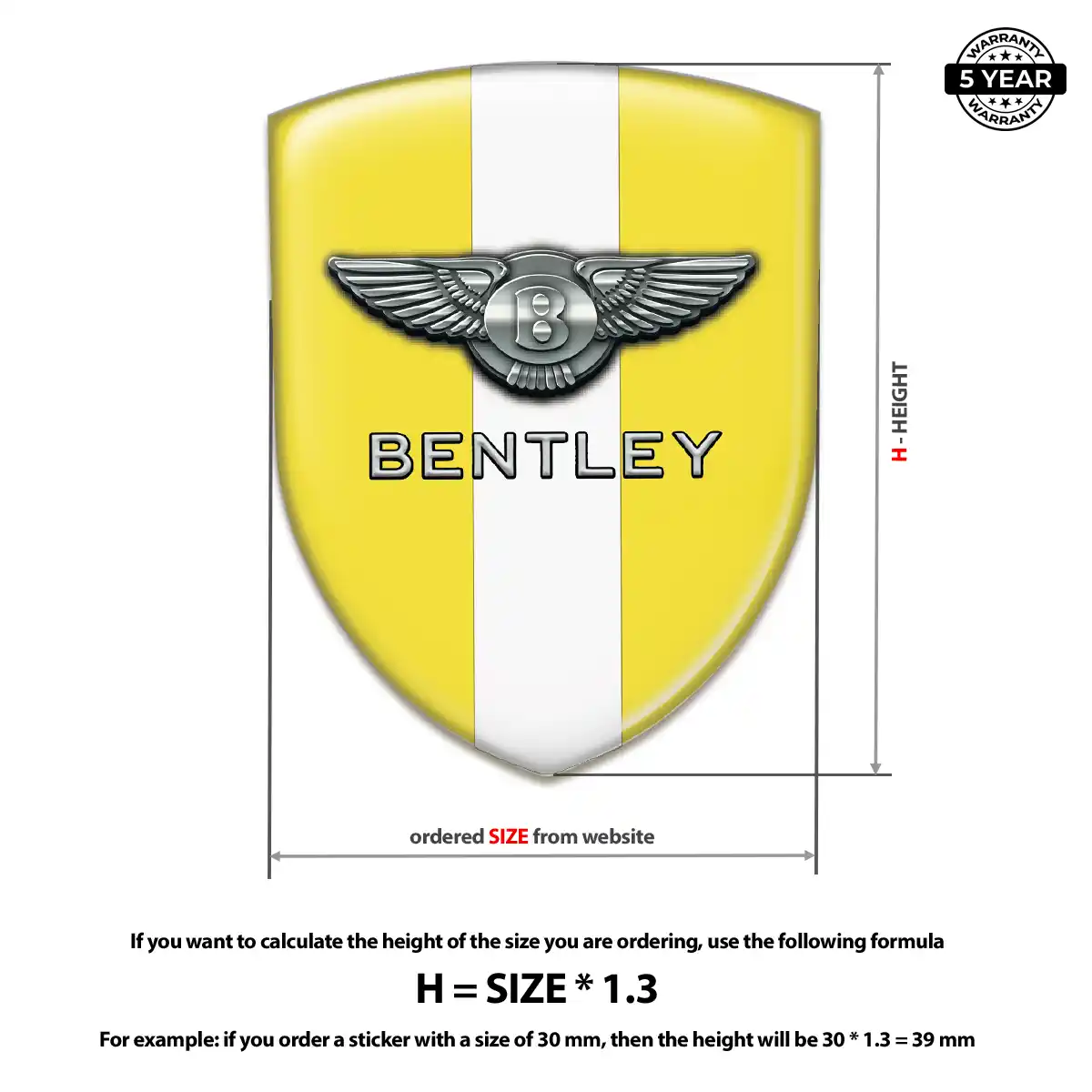 Bentley Car Emblem Decal Interior Luxe