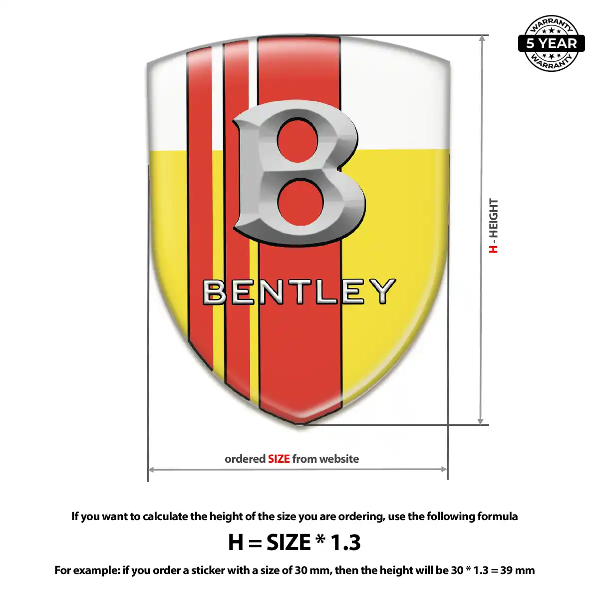 Bentley Car Emblem Decal Premium Dome