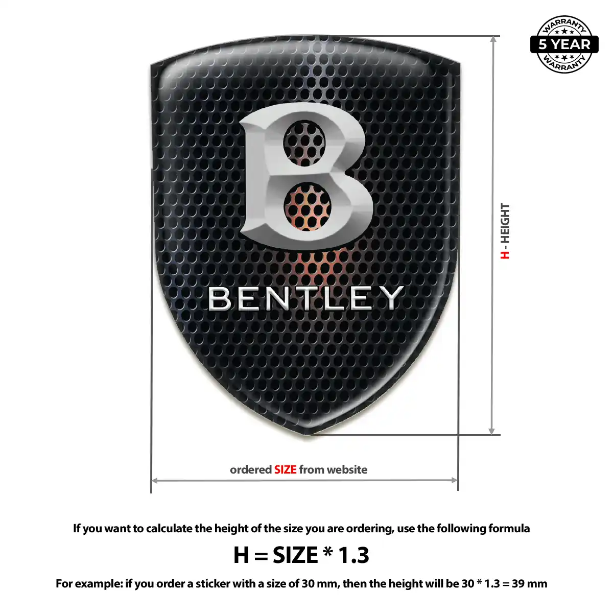 Bentley Car Emblem Decal Prestige Line