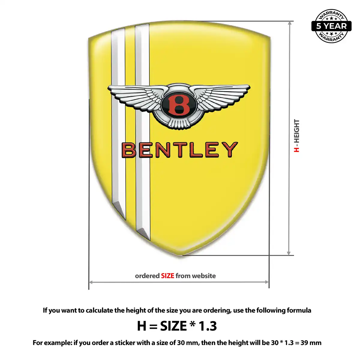 Bentley Car Emblem Overlay Elite Finish