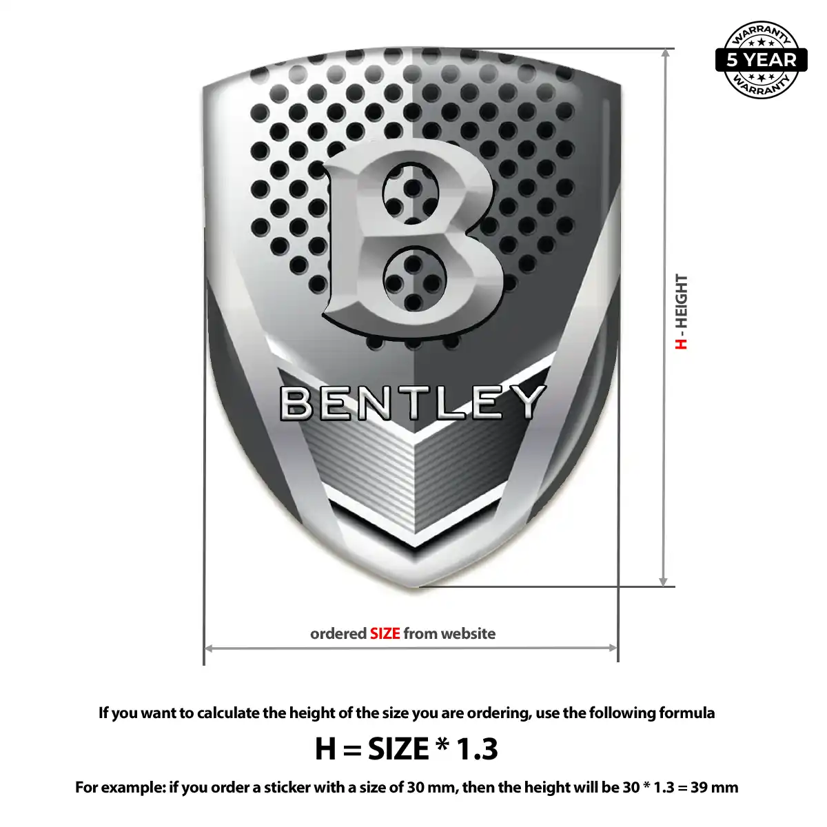 Bentley Car Emblem Overlay Resin Elite
