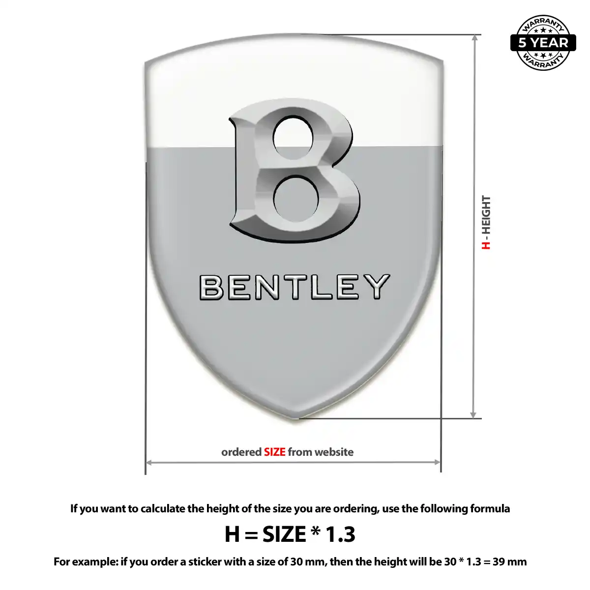 Bentley Car Emblem Overlay Resin Luxe