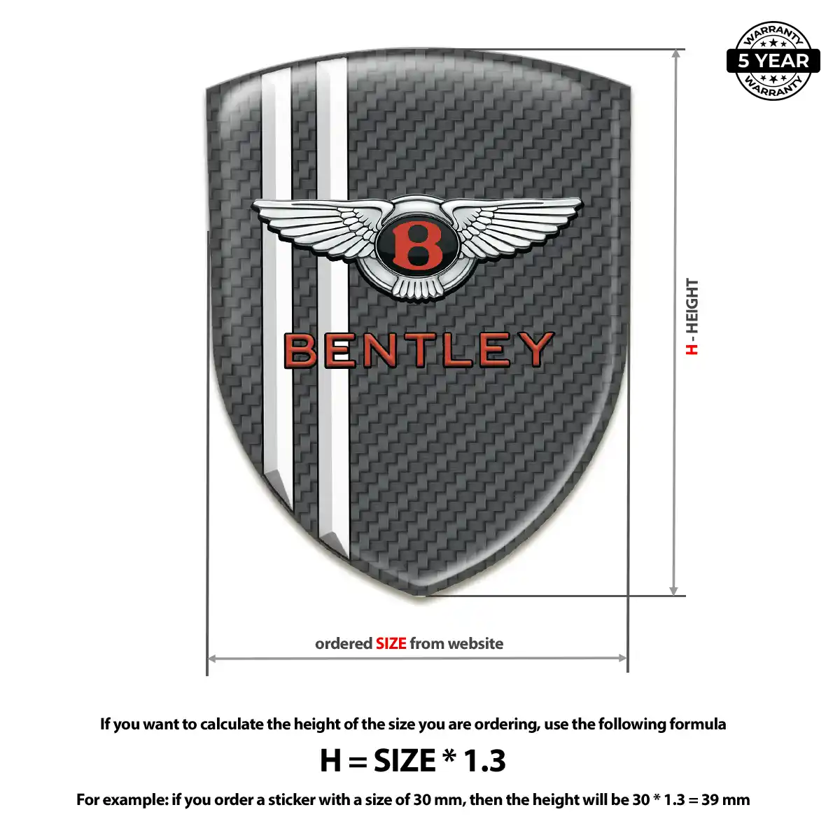 Bentley Car Emblem Sticker Interior Elegance