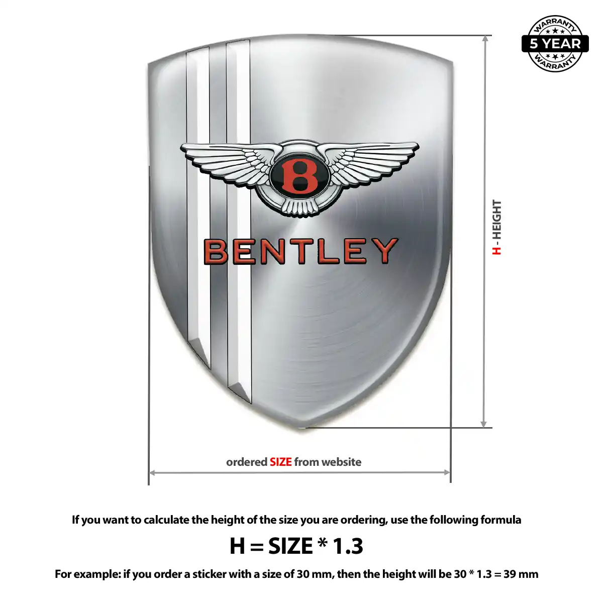 Bentley Car Emblem Sticker Interior Luxe