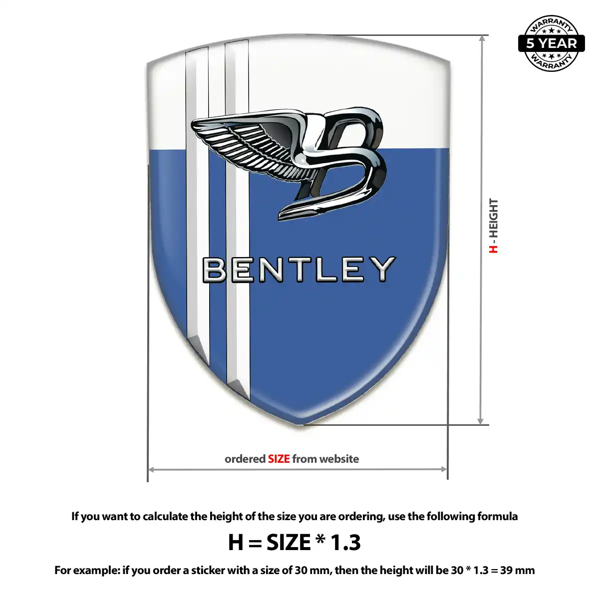 Bentley Car Emblem Sticker Noble Edition