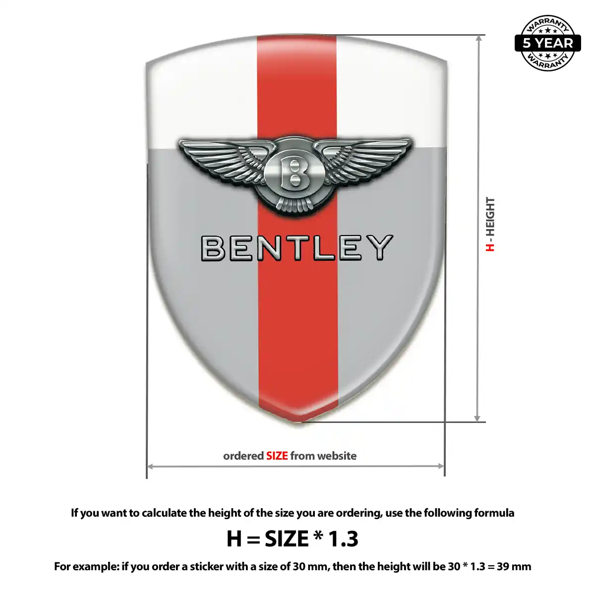 Bentley Car Emblem Sticker Opulent Line