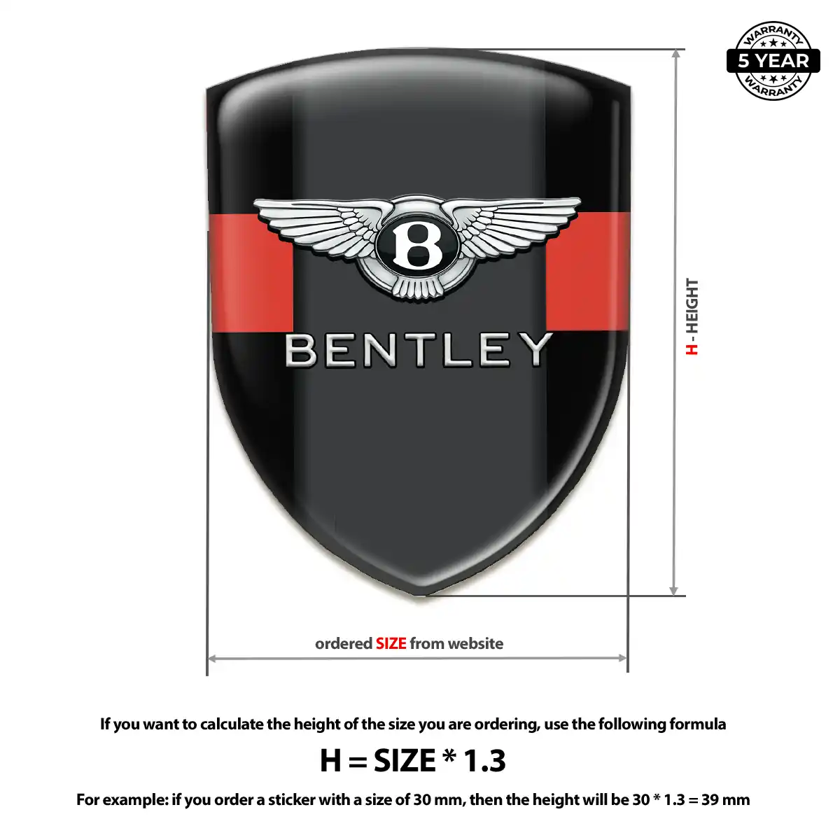 Bentley Car Emblem Sticker Outer Style