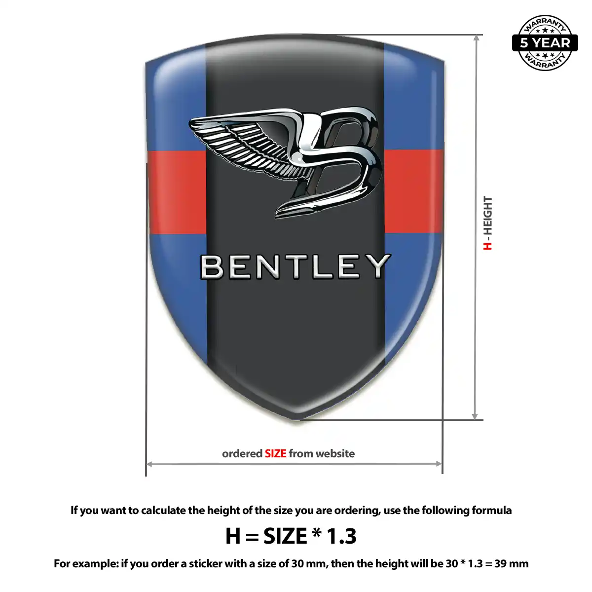 Bentley Car Emblem Sticker Performance Style