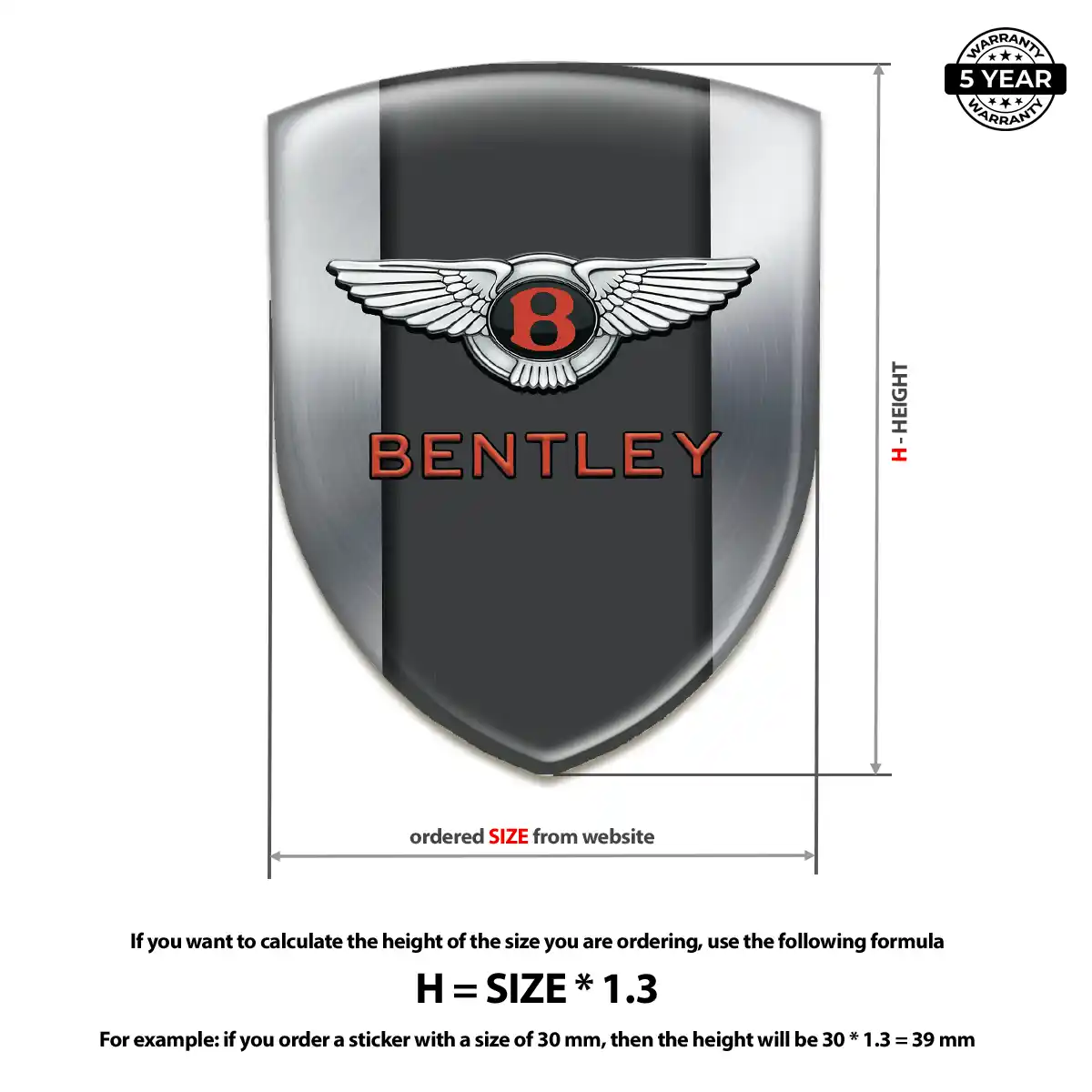 Bentley Car Emblem Sticker Prestige Line