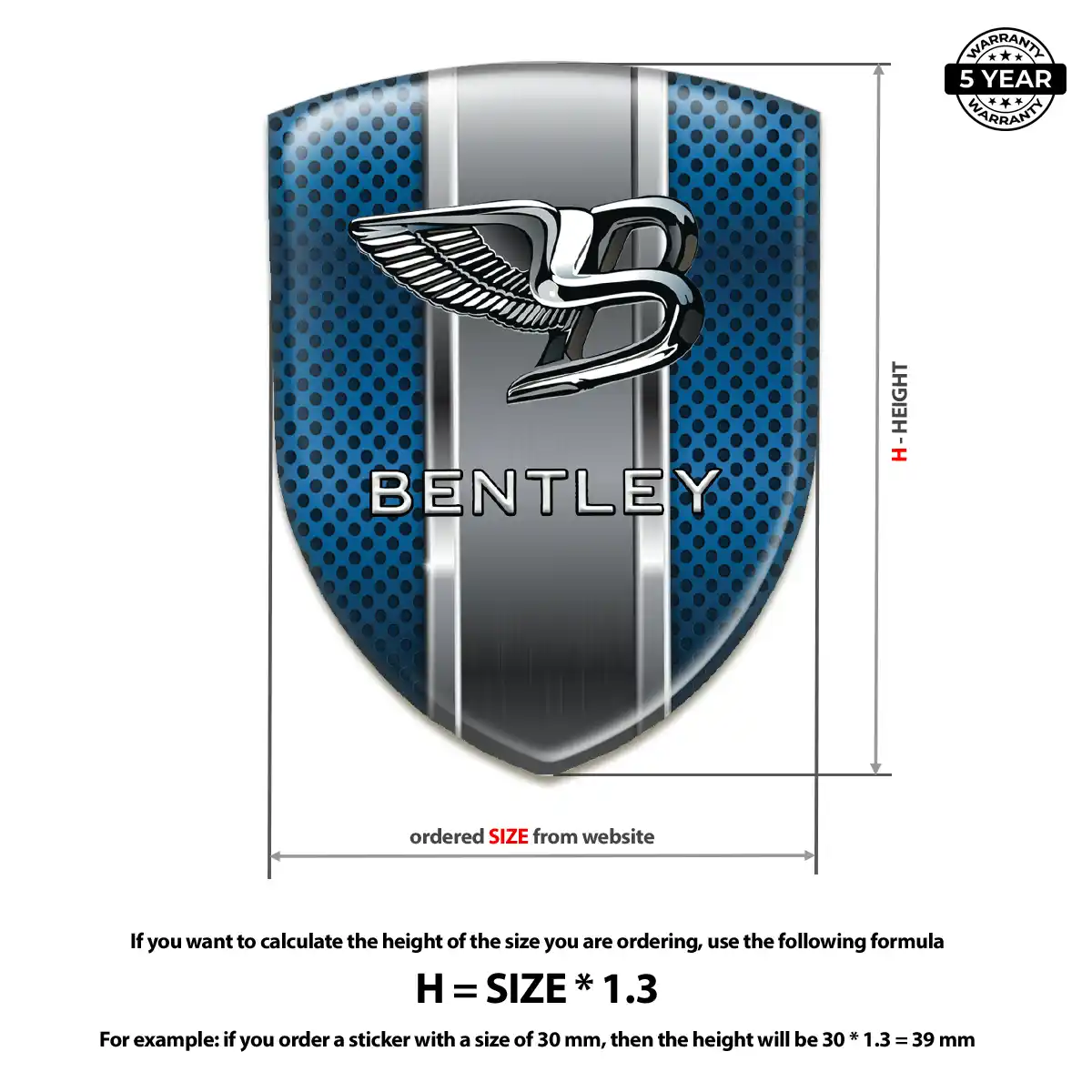 Bentley Car Emblem Sticker Resin Elite