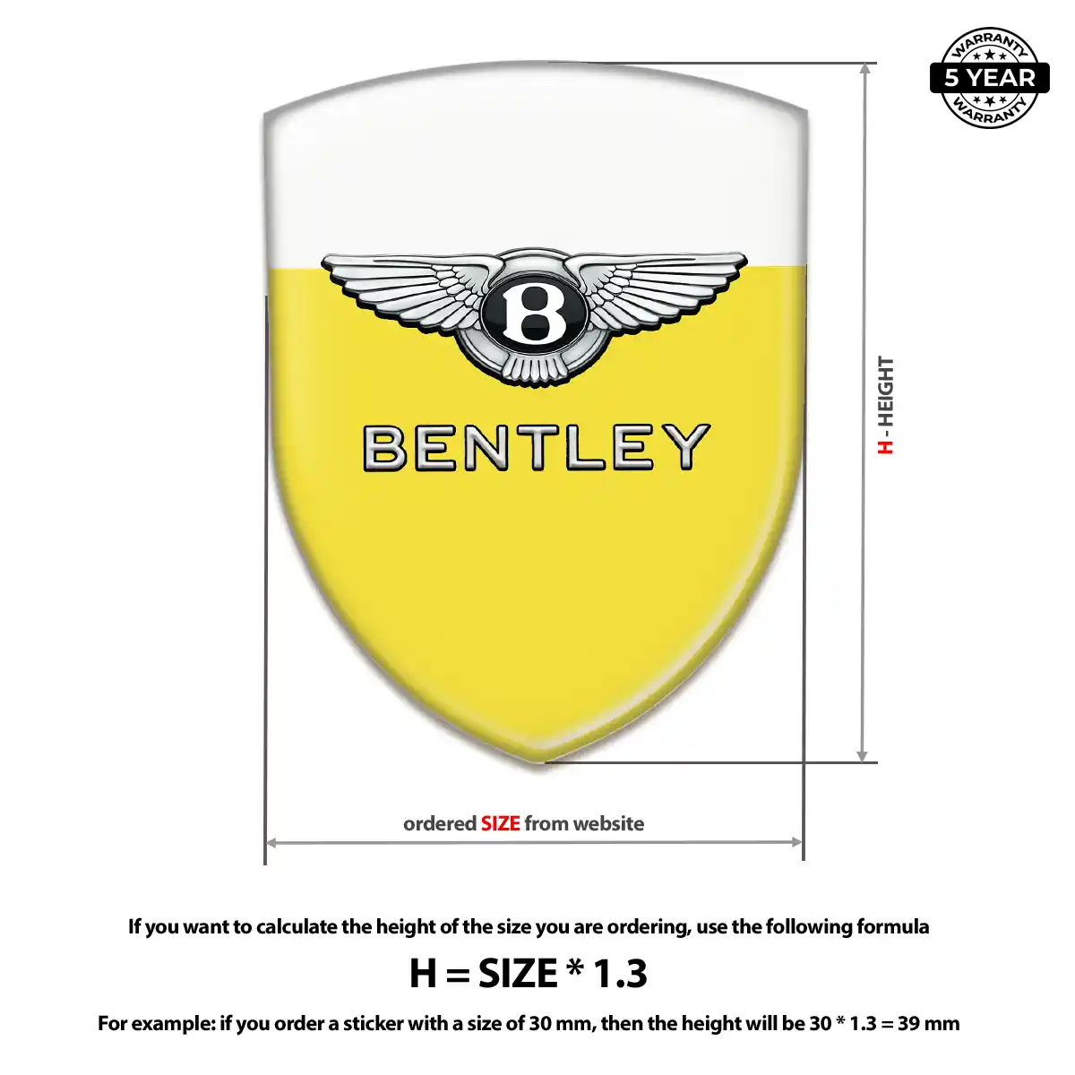 Bentley Car Emblem Sticker Signature Grade