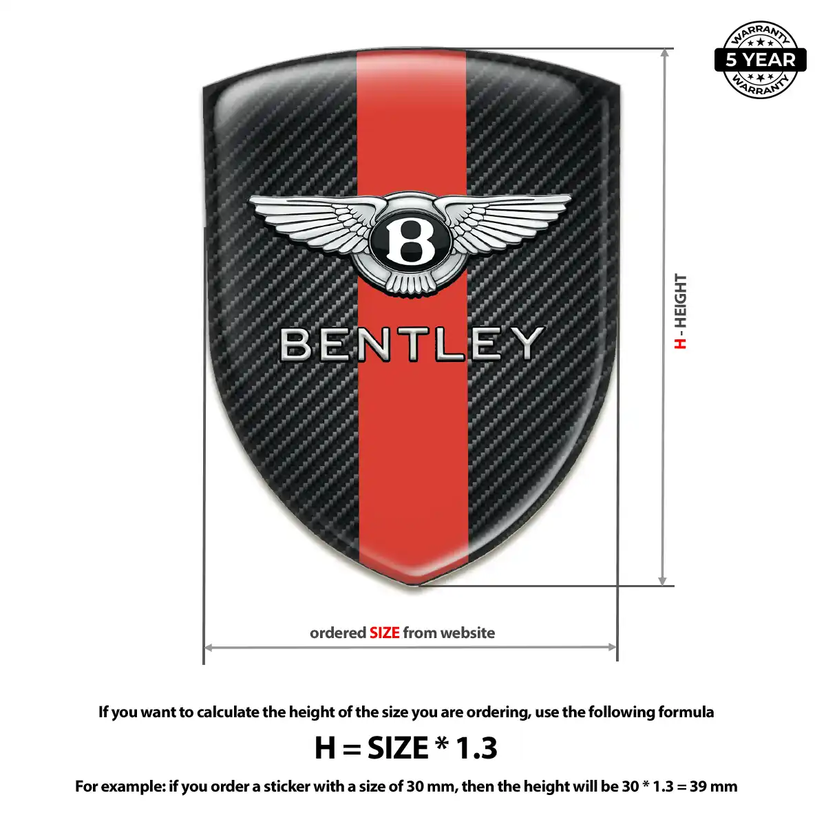 Bentley Car Emblem Sticker Superior Craft