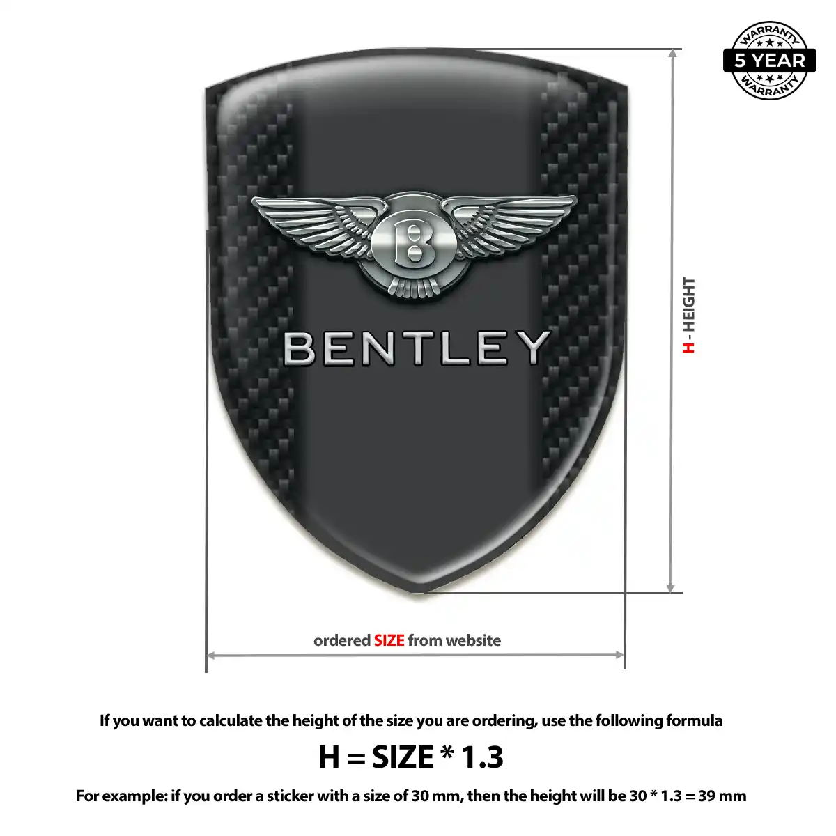 Bentley Car Logo Decal Deluxe Edition