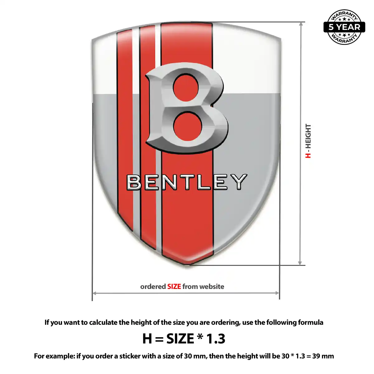 Bentley Car Logo Decal Outer Style