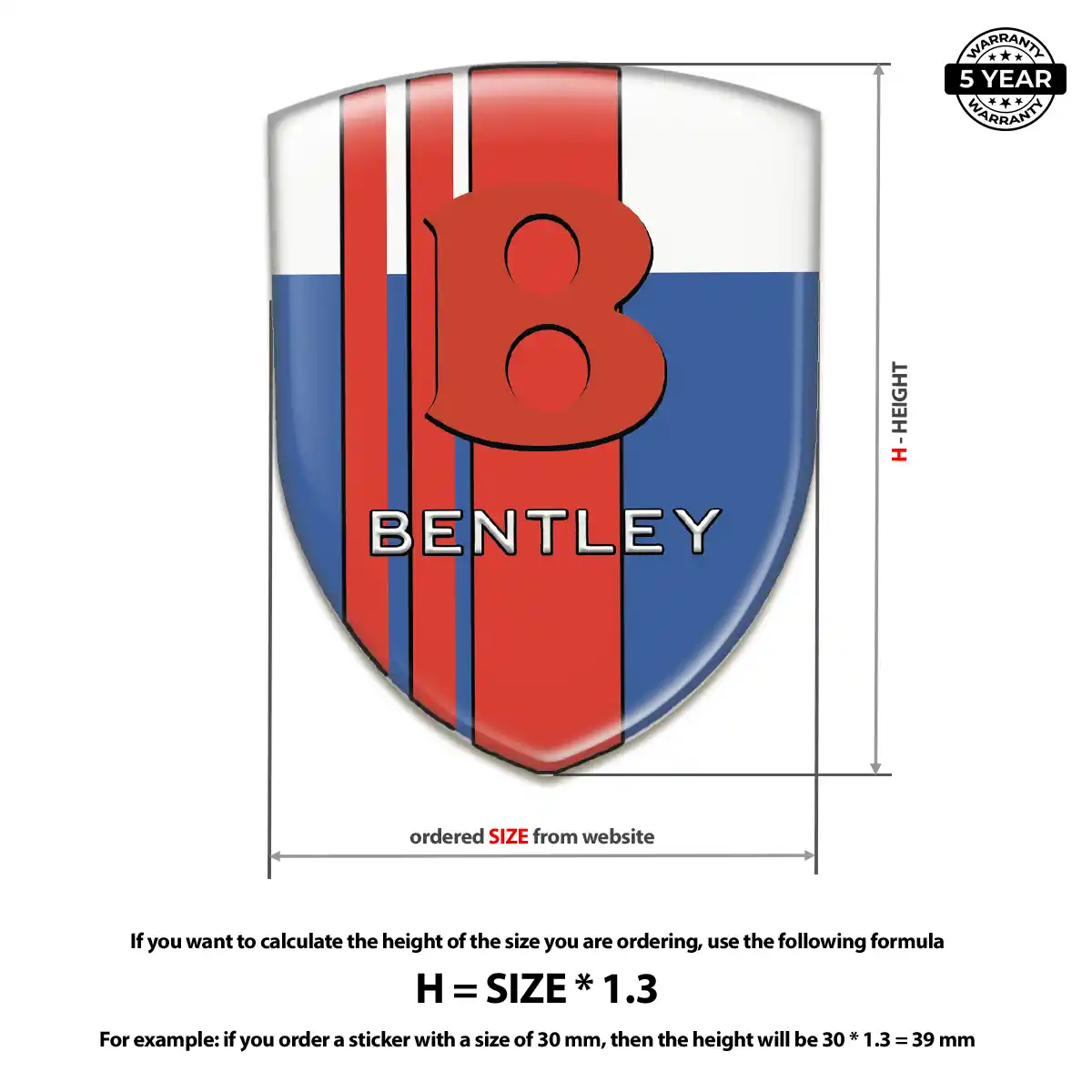 Bentley Car Logo Decal Premium Dome