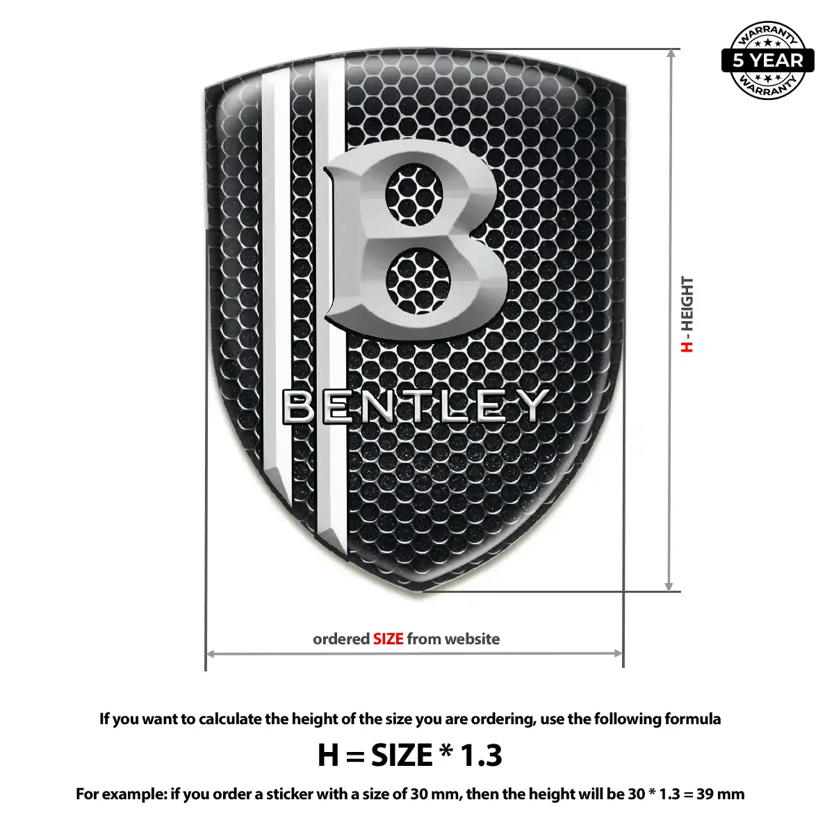 Bentley Car Logo Decal Resin Elite