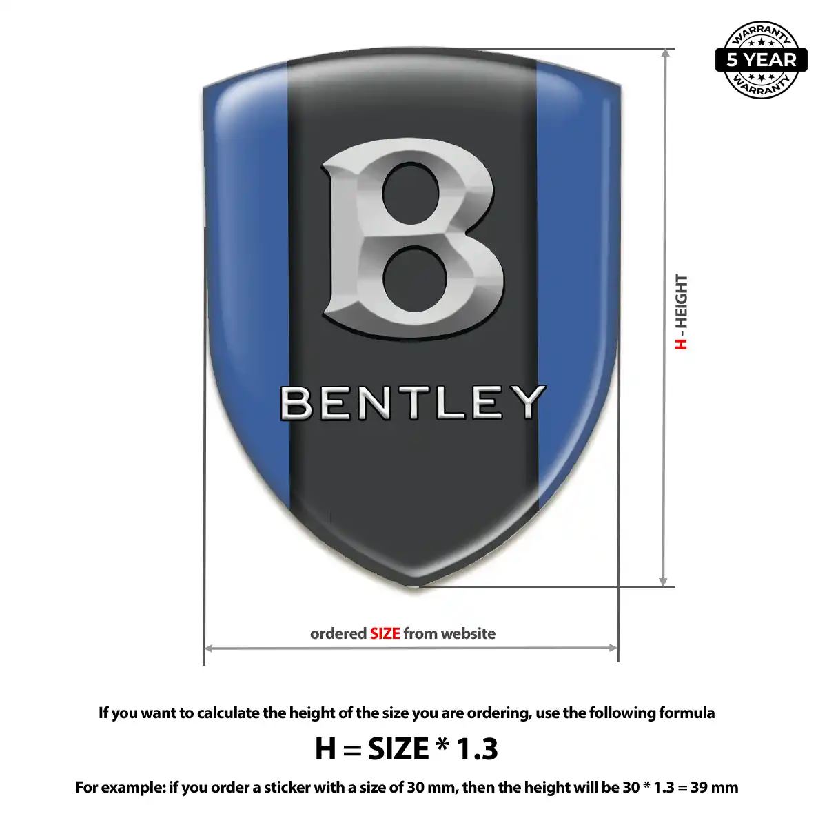 Bentley Car Logo Decal Resin Luxe