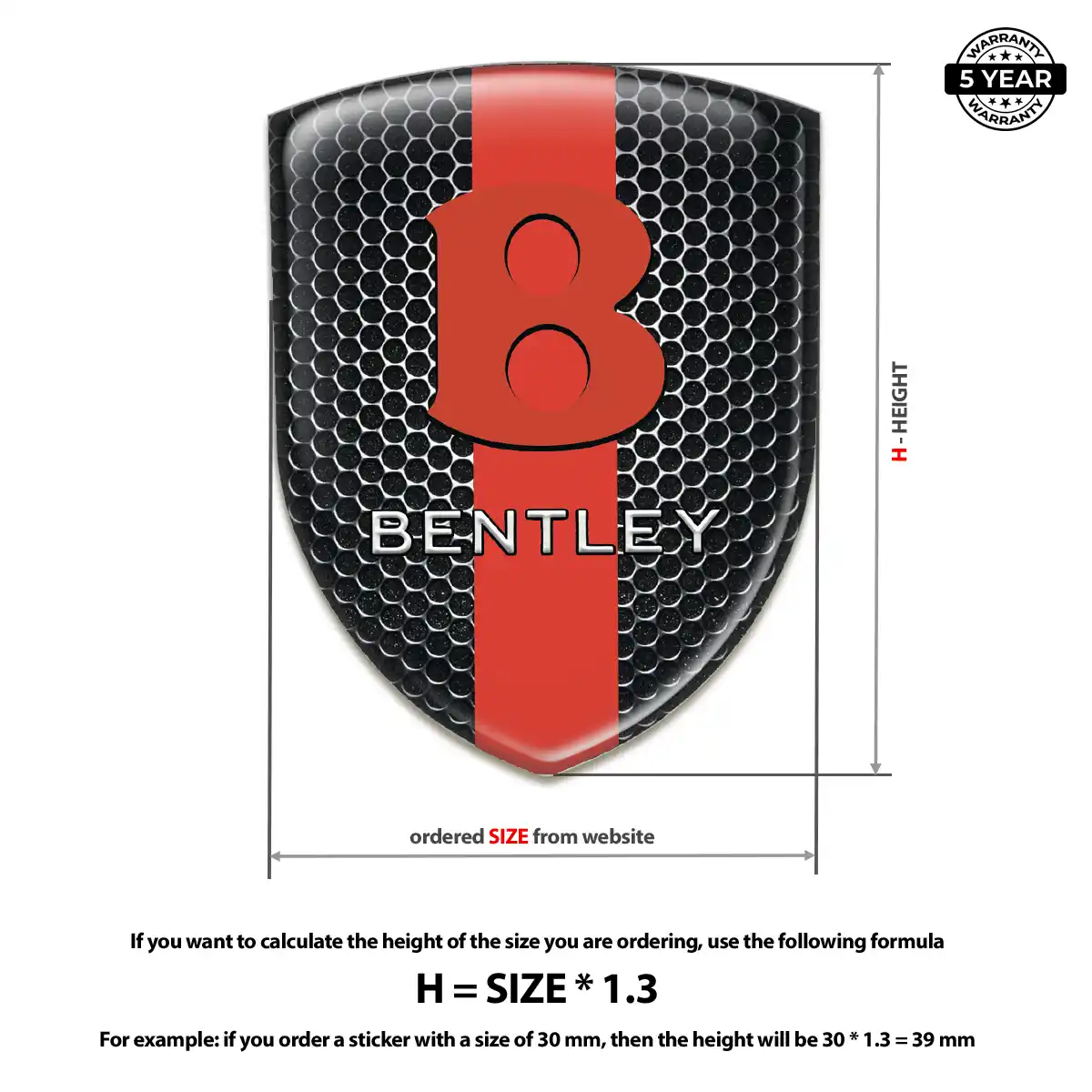 Bentley Crest Emblem Premium Dome
