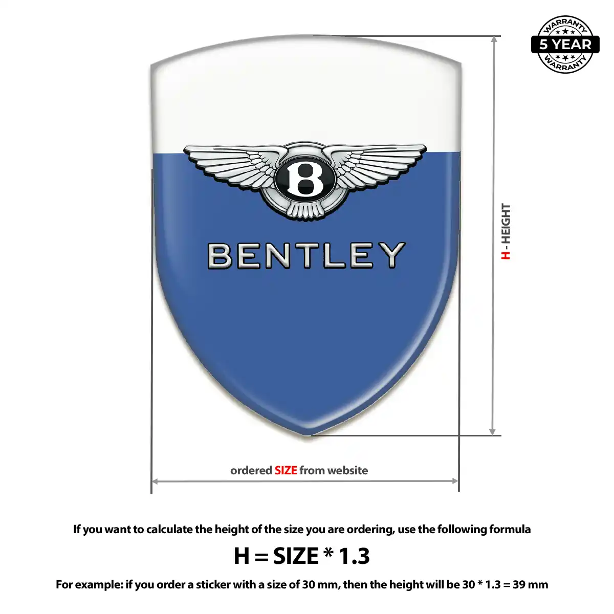Bentley Crest Logo Emblem Elite Finish