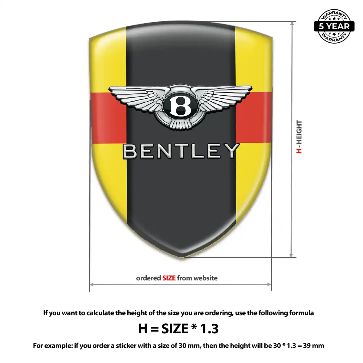 Bentley Crest Logo Emblem Outer Style