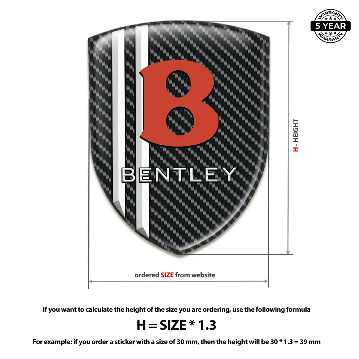 Bentley Crest Logo Emblem Premium Dome