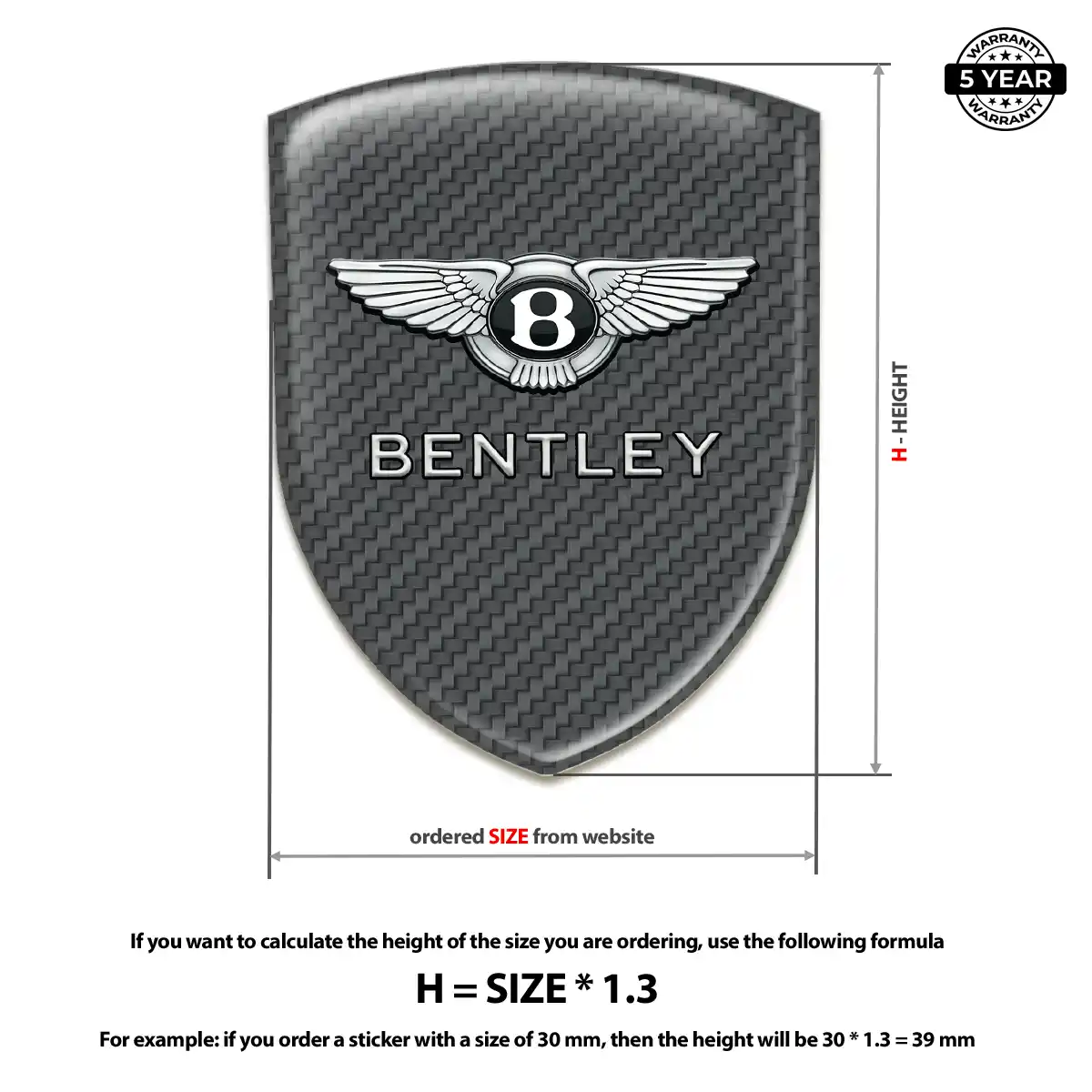 Bentley Crest Logo Emblem Resin Luxe