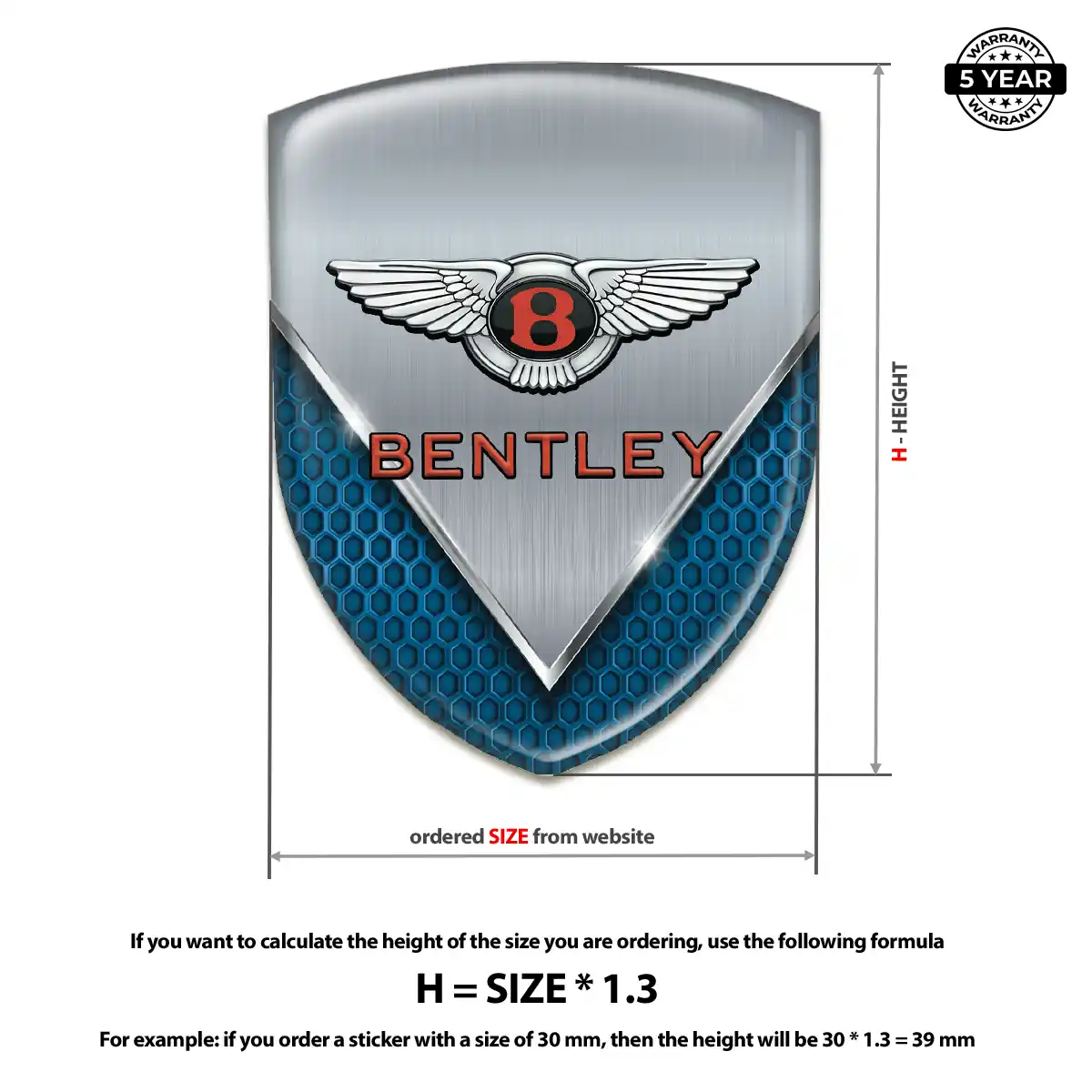 Bentley Crest Logo Emblem Sport Tuning