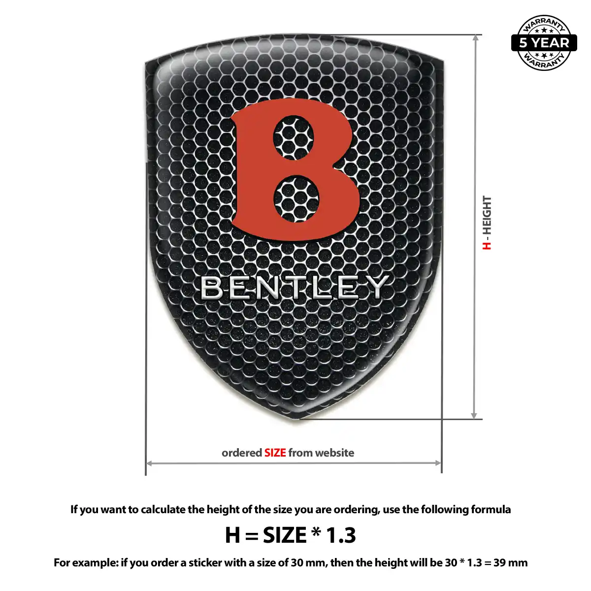 Bentley Domed Badge Elite Finish