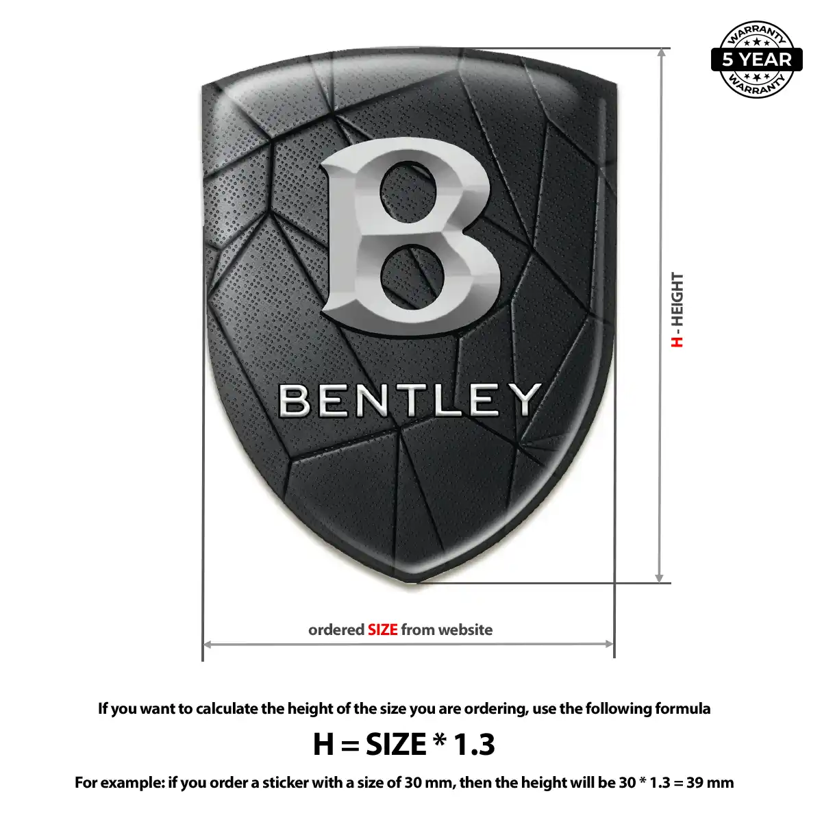 Bentley Domed Badge Premium Dome