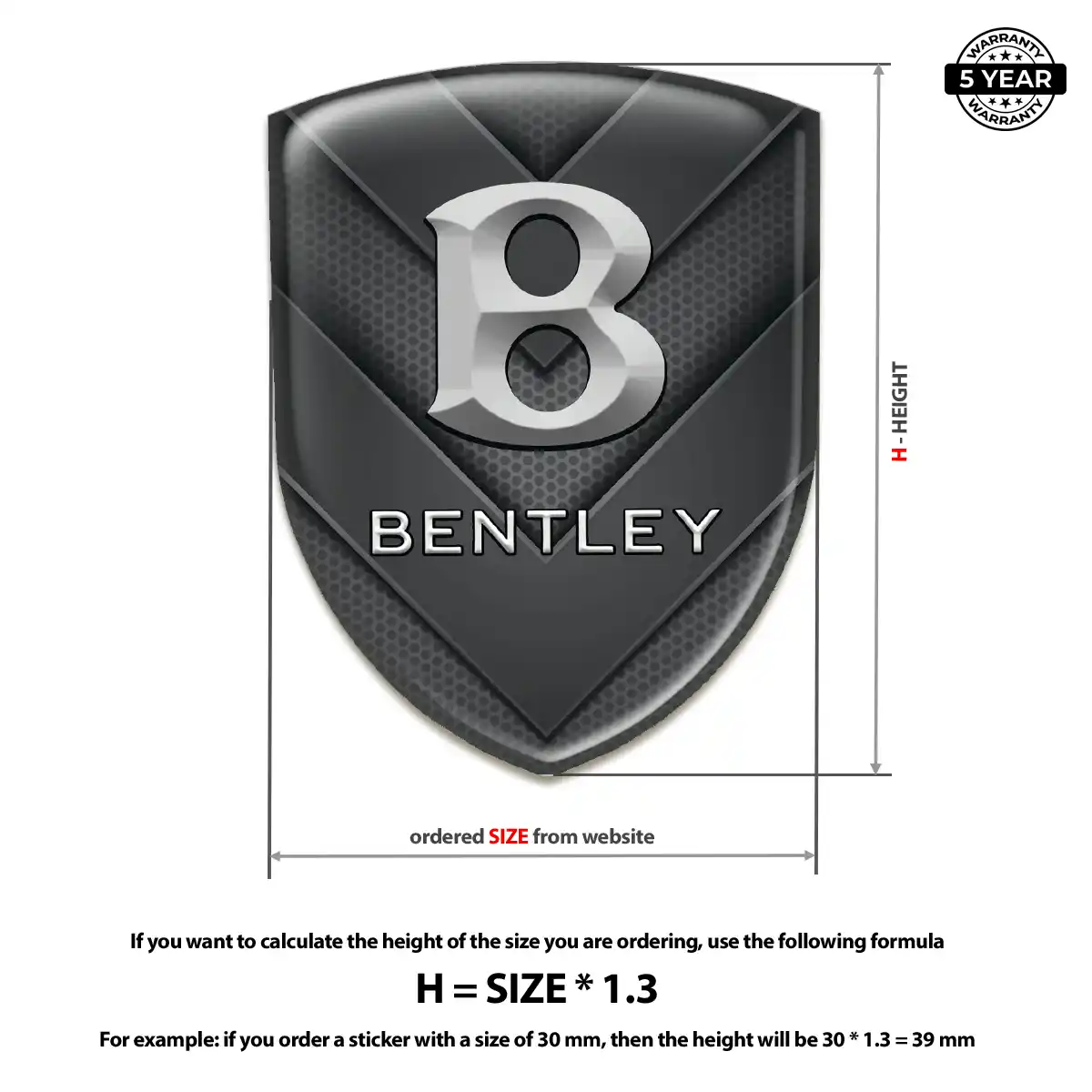 Bentley Domed Badge Refined Design