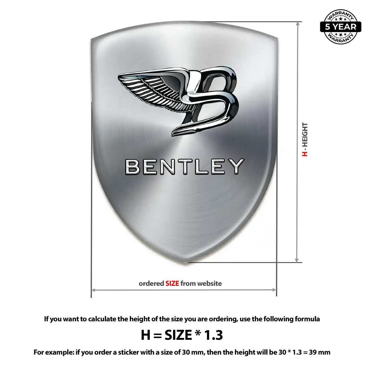 Bentley Domed Badge Resin Luxe