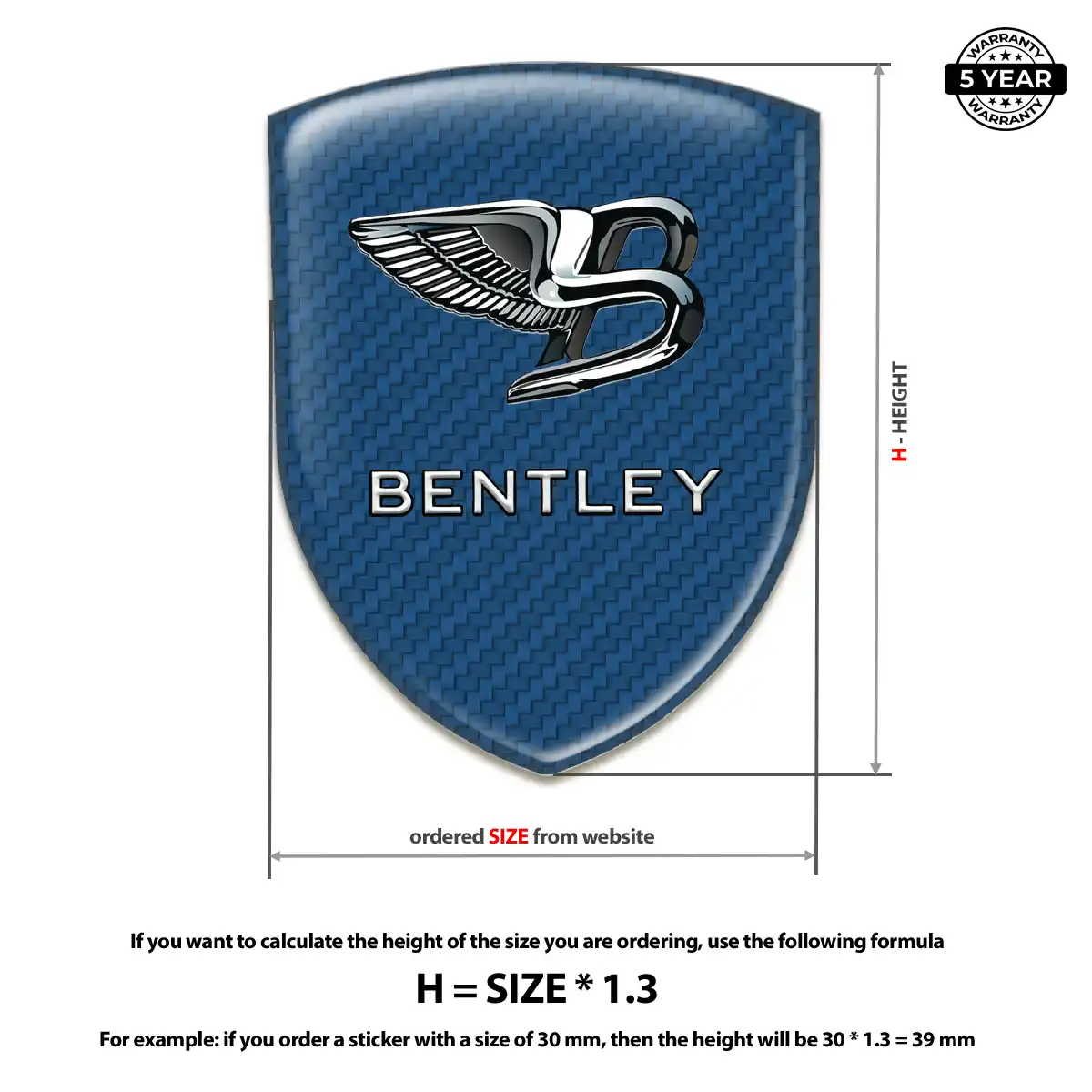 Bentley Domed Car Sticker Cabin Style