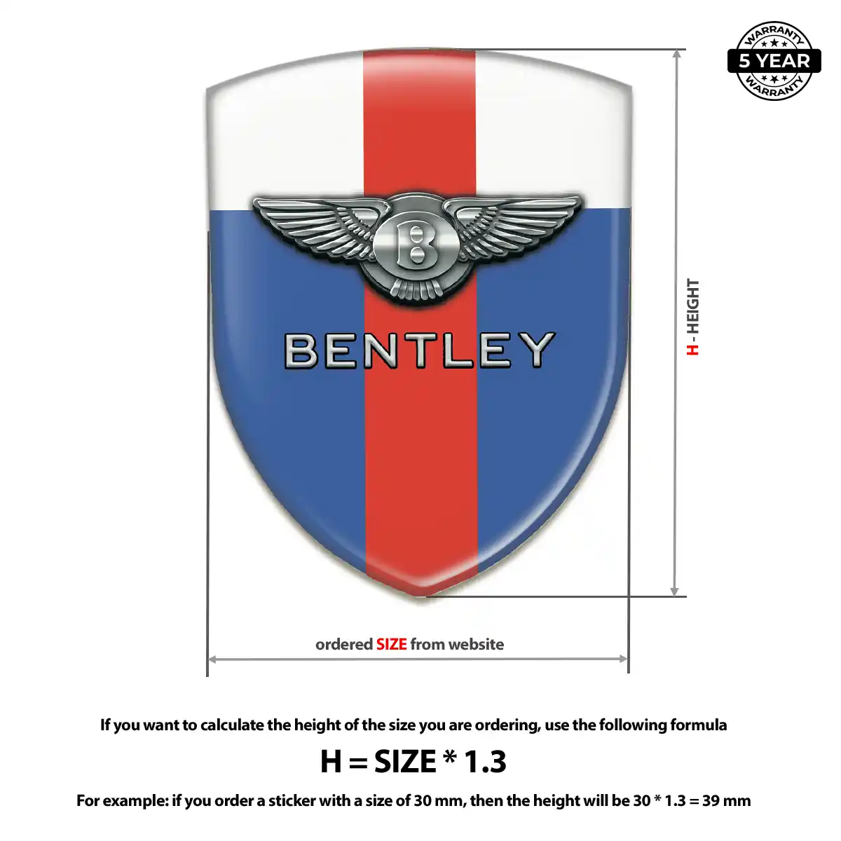 Bentley Domed Car Sticker Deluxe Edition