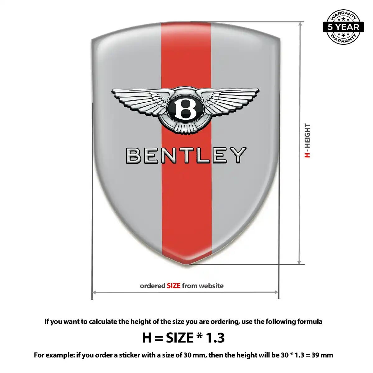 Bentley Domed Car Sticker Elite Edition