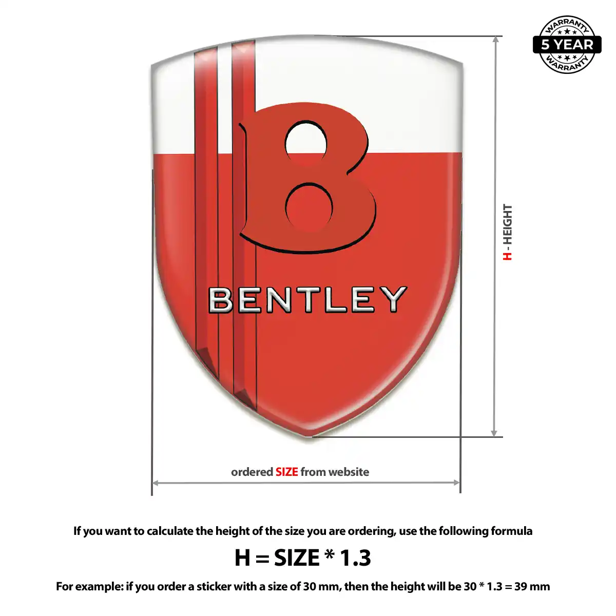 Bentley Domed Car Sticker Elite Finish