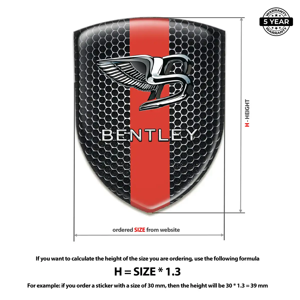 Bentley Domed Car Sticker Exclusive Series